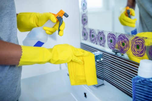 Detailed builders dust cleaning in Enfield kitchen and living area