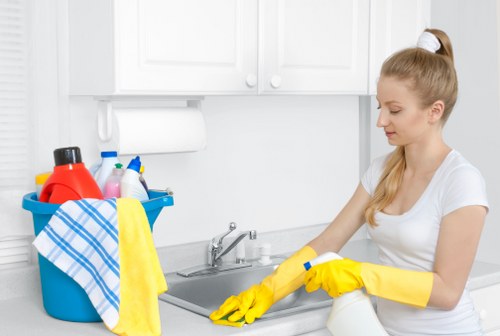 Customer choosing a secure payment method for Enfield Cleaners